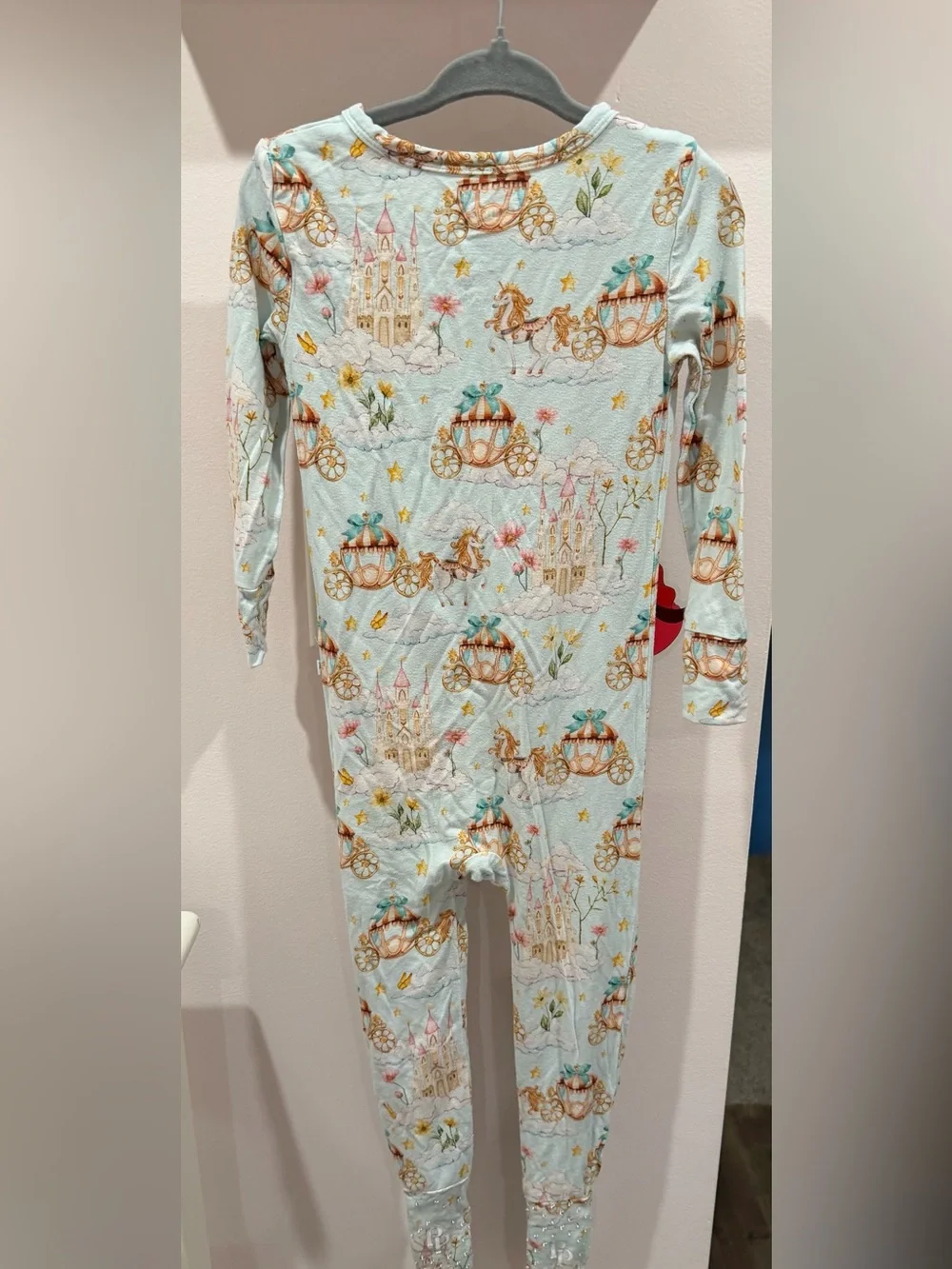 Posh Peanut Light Blue Princess Carriage Footie Pajamas